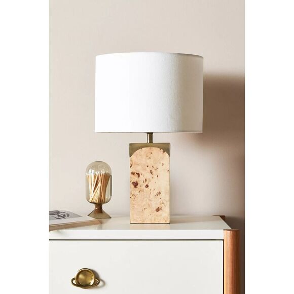 Anthropologie Burl Wood Table Lamp BASE ONLY NEW - Picture 2 of 3